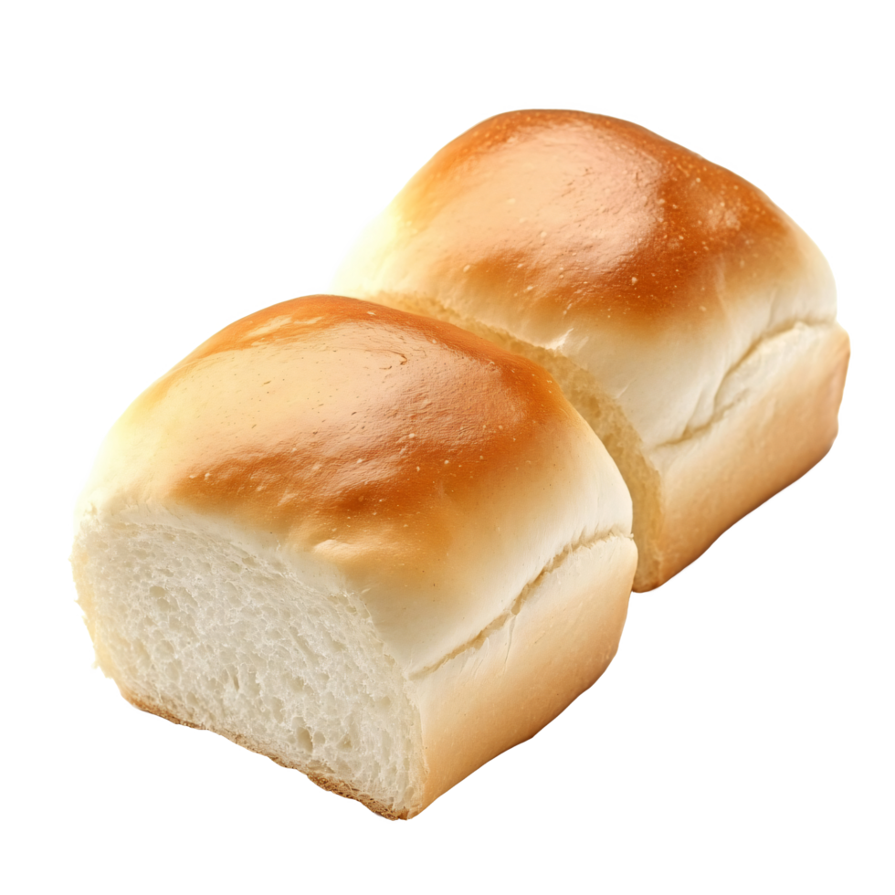 Rustic bread roll broken open png