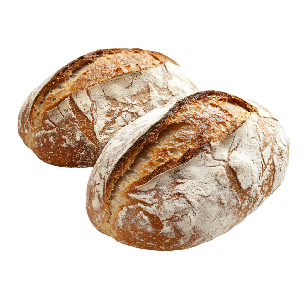 Loaf of white bread on transparent surface png