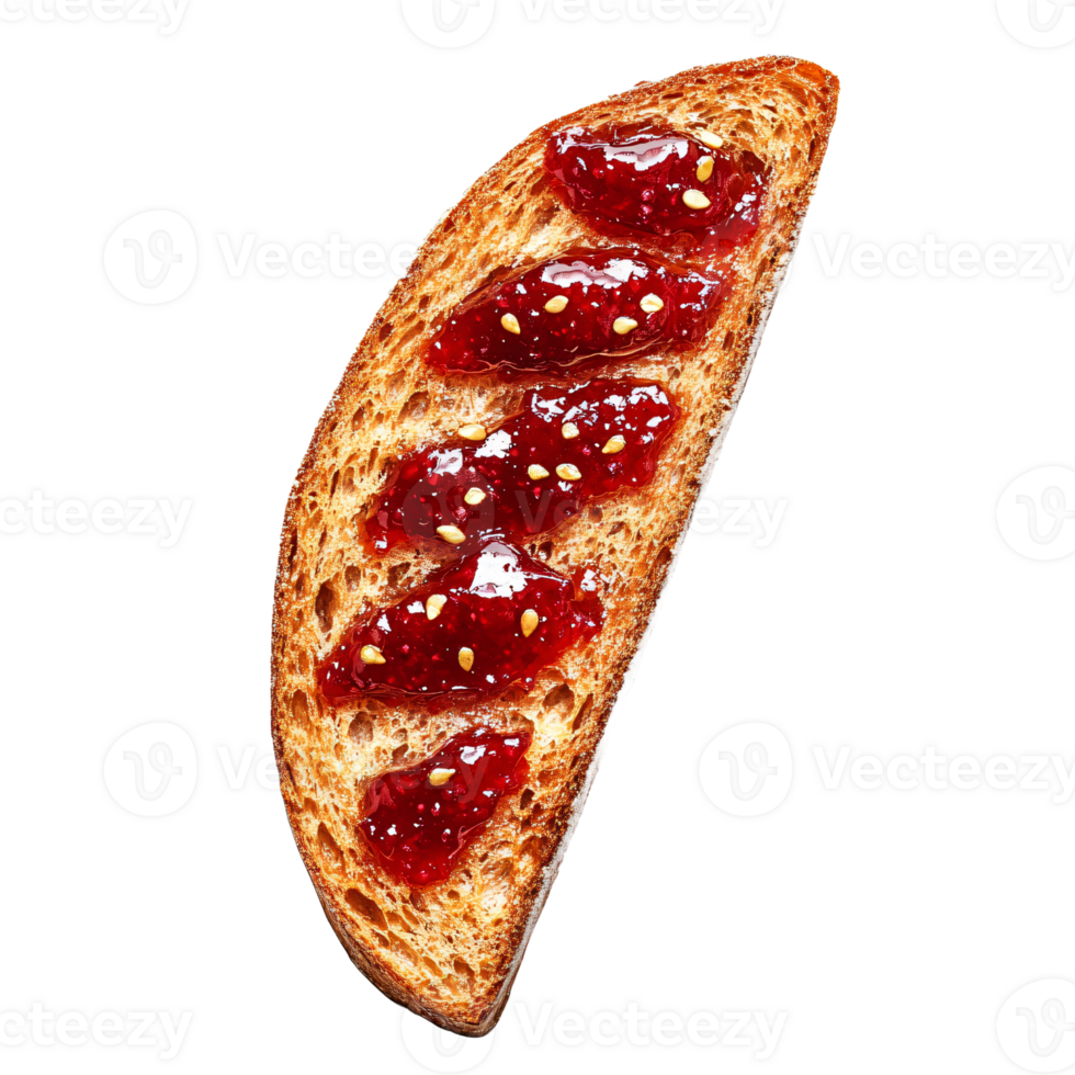 Rustic toast with jam png