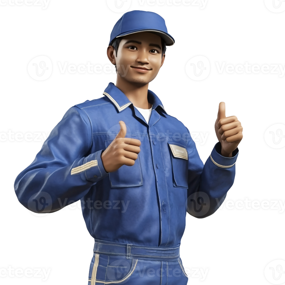 Smiling technician showing a gesture of approval png