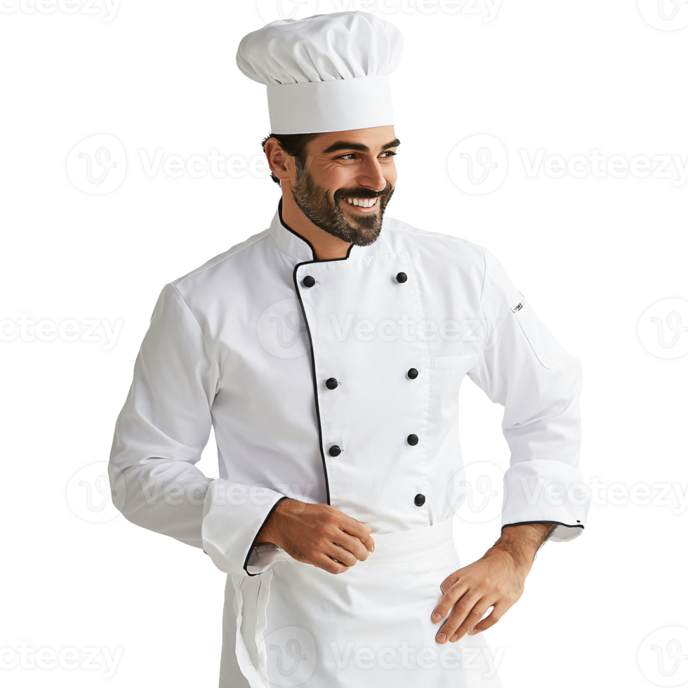 Smiling chef posing upright png