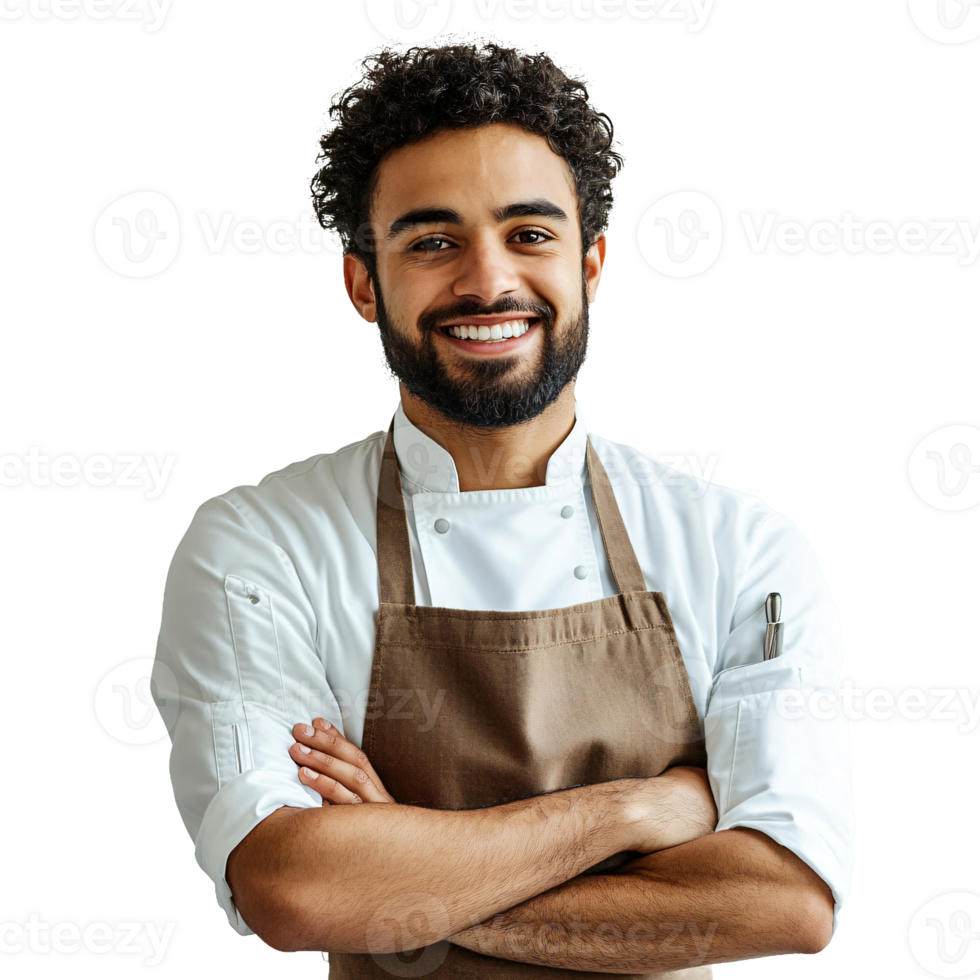 Professional chef with arms folded and a smile png