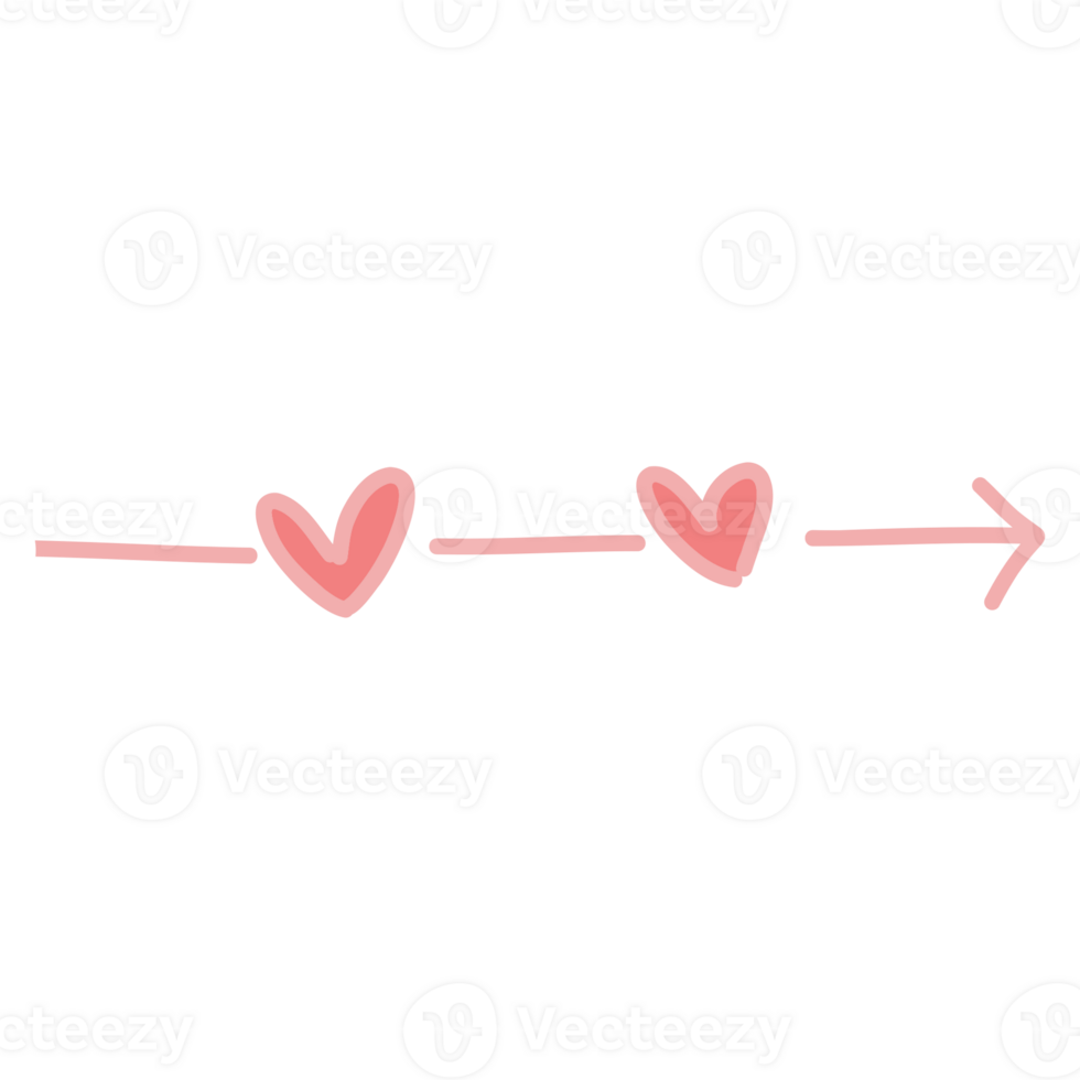 two hearts on a line with an arrow pointing to the left png