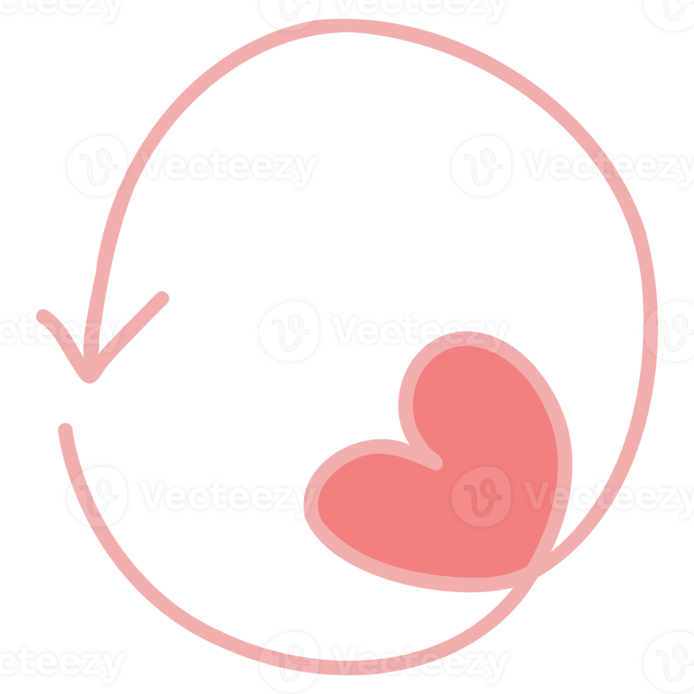 a heart in a circle with a arrow pointing to it png