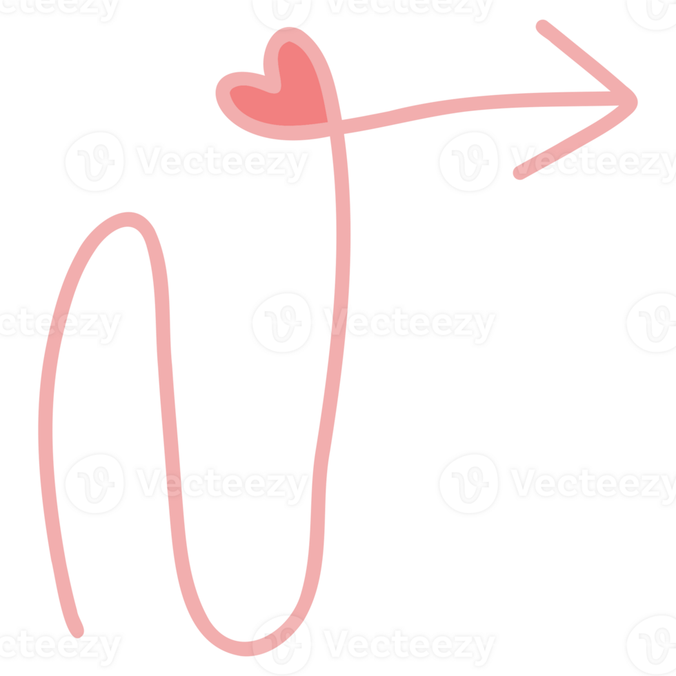 Hand drawn arrow valentine png