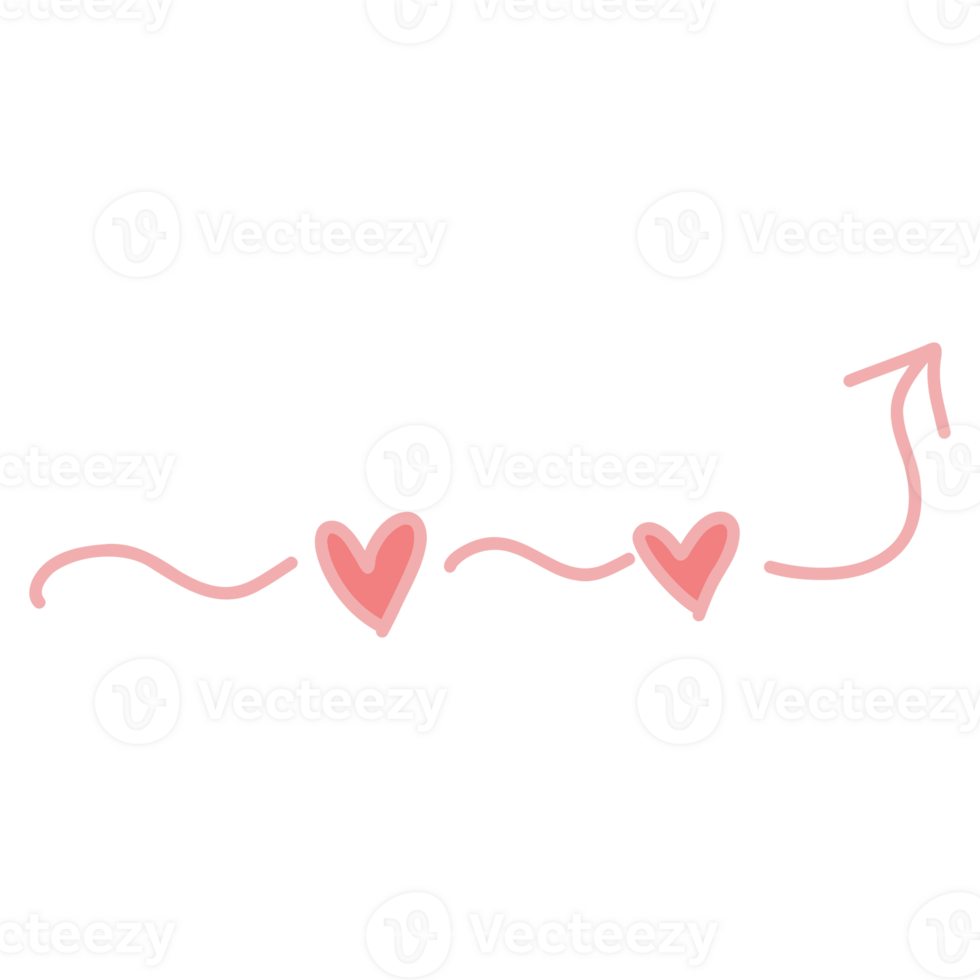 a heart with an arrow pointing to it on a transparent background png
