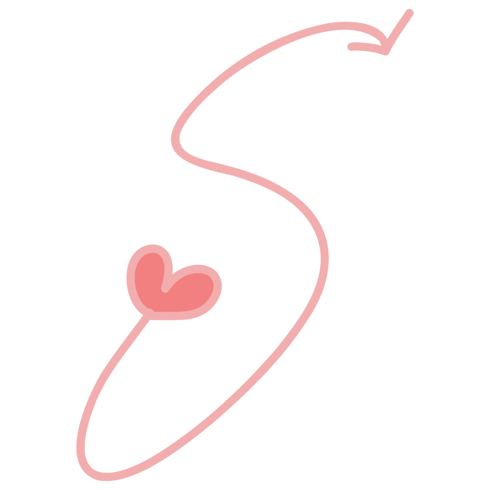a heart shaped arrow with a line going through it png