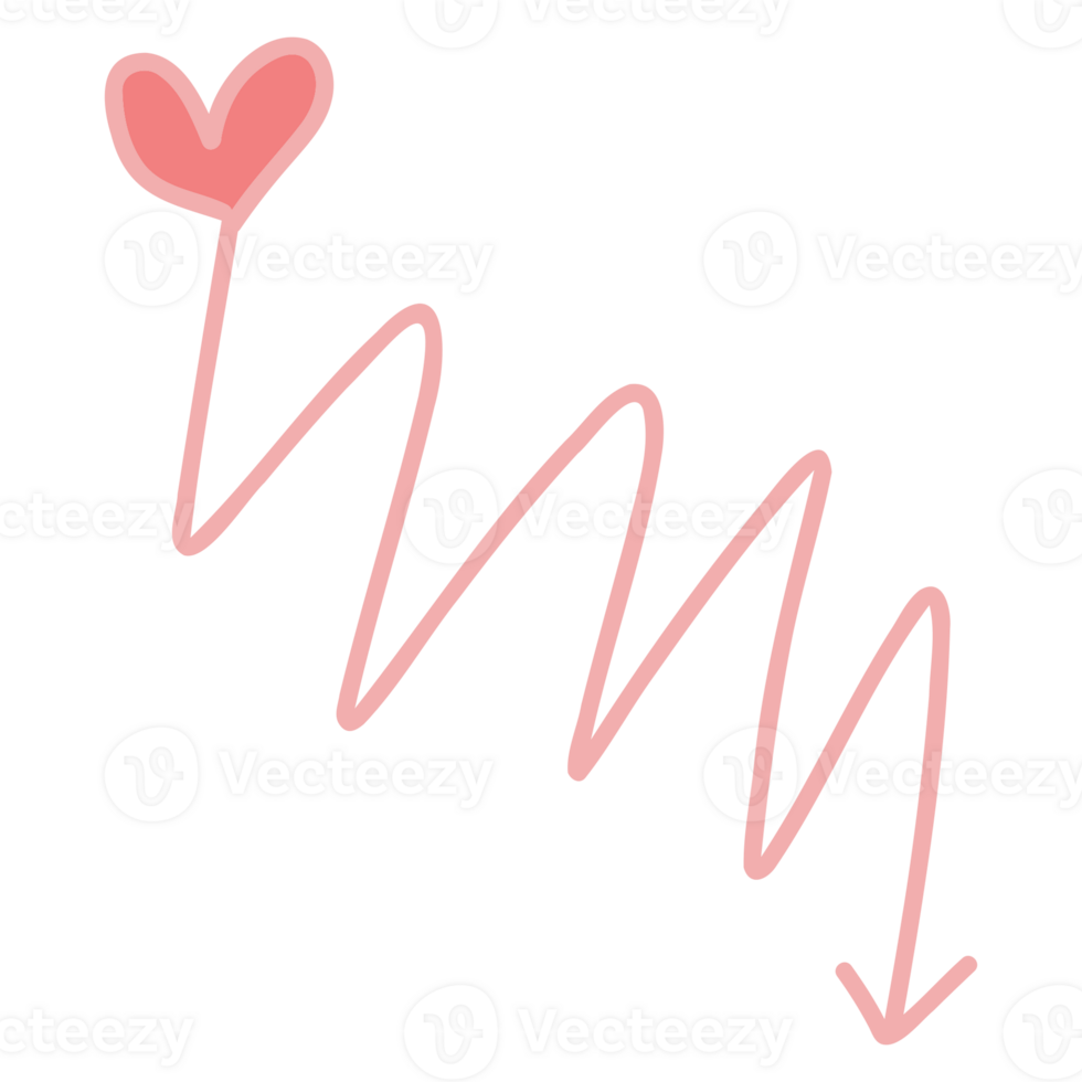 a heart drawn on a line with a line going up png