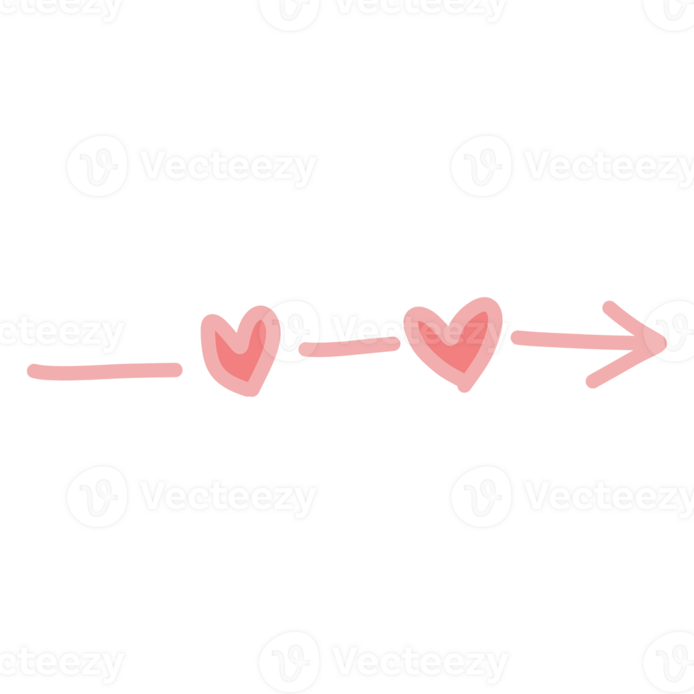 two hearts on an arrow, with a line drawn through them png