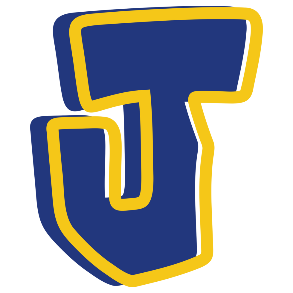 the letter j in blue and yellow png