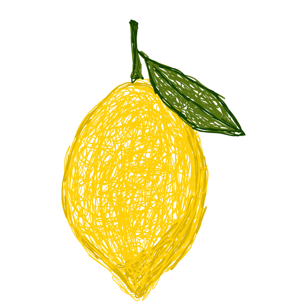 a lemon drawing on a transparent background png