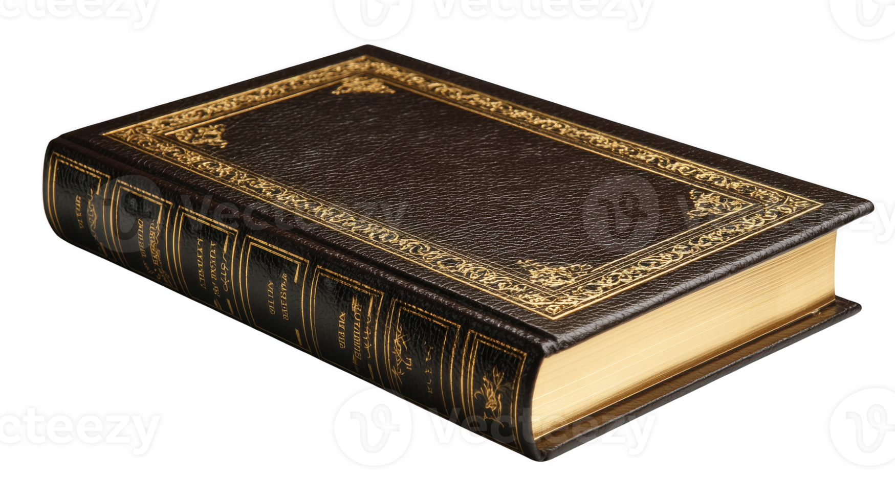 An old book with gold trim on the cover png