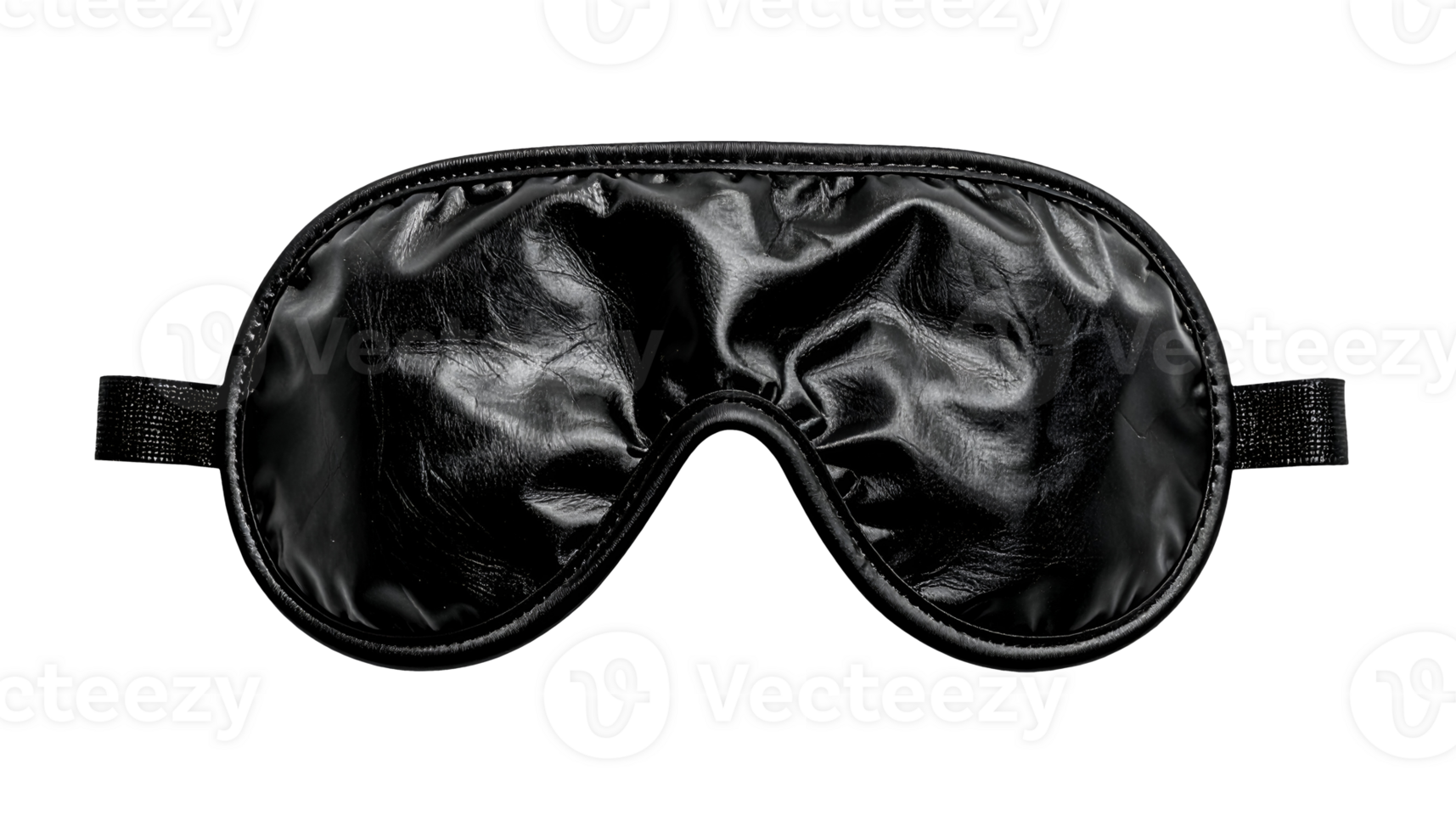 black leather sleep mask with smooth texture and elastic strap, comfortable eye cover for better rest, on isolated background png