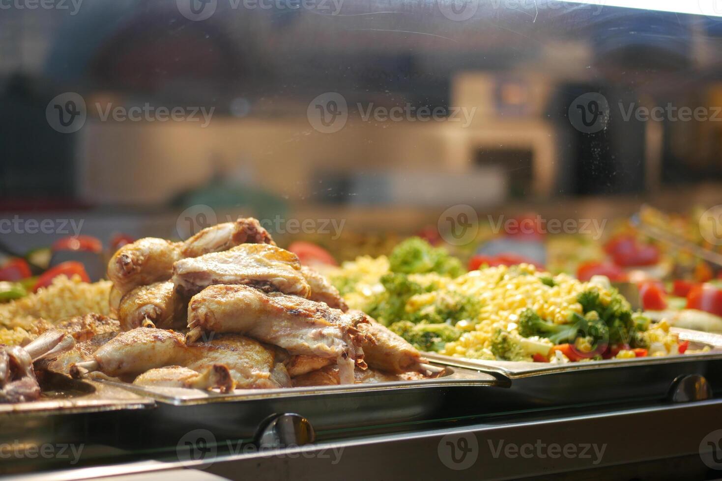 Delicious array of grilled chicken and fresh vegetables photo