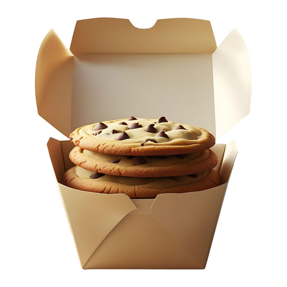 Delicious Chocolate Chip Cookies in a Box Perfect for Gifting or Snacking png