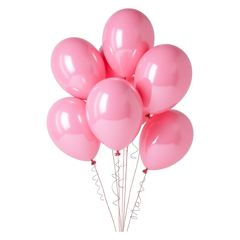 Vibrant Pink Helium Balloons Clipart Perfect for Birthdays Baby Showers png