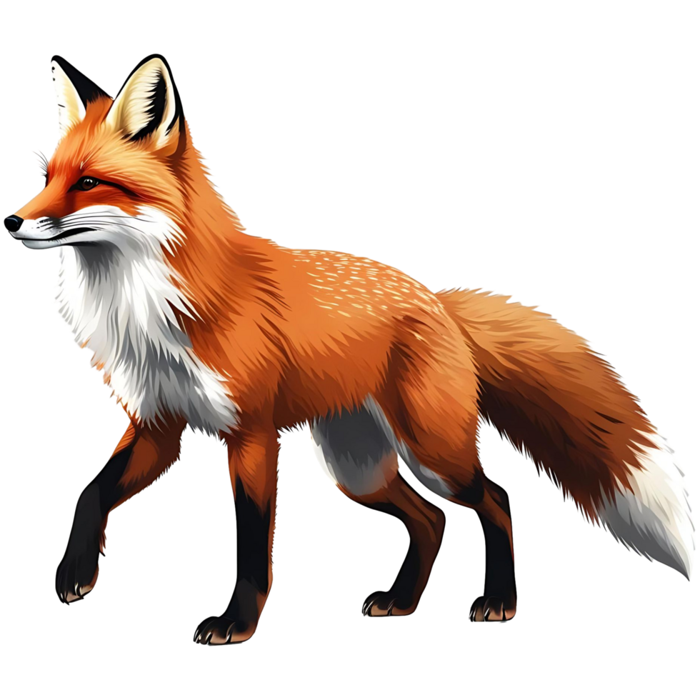 Wild Red Fox Side View Ideal for Educational Creative Use png