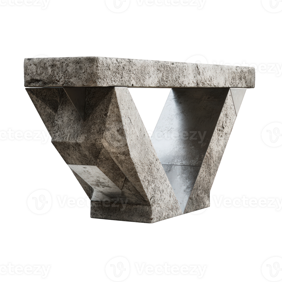 Close up of a concrete structure with geometric and angular design element png