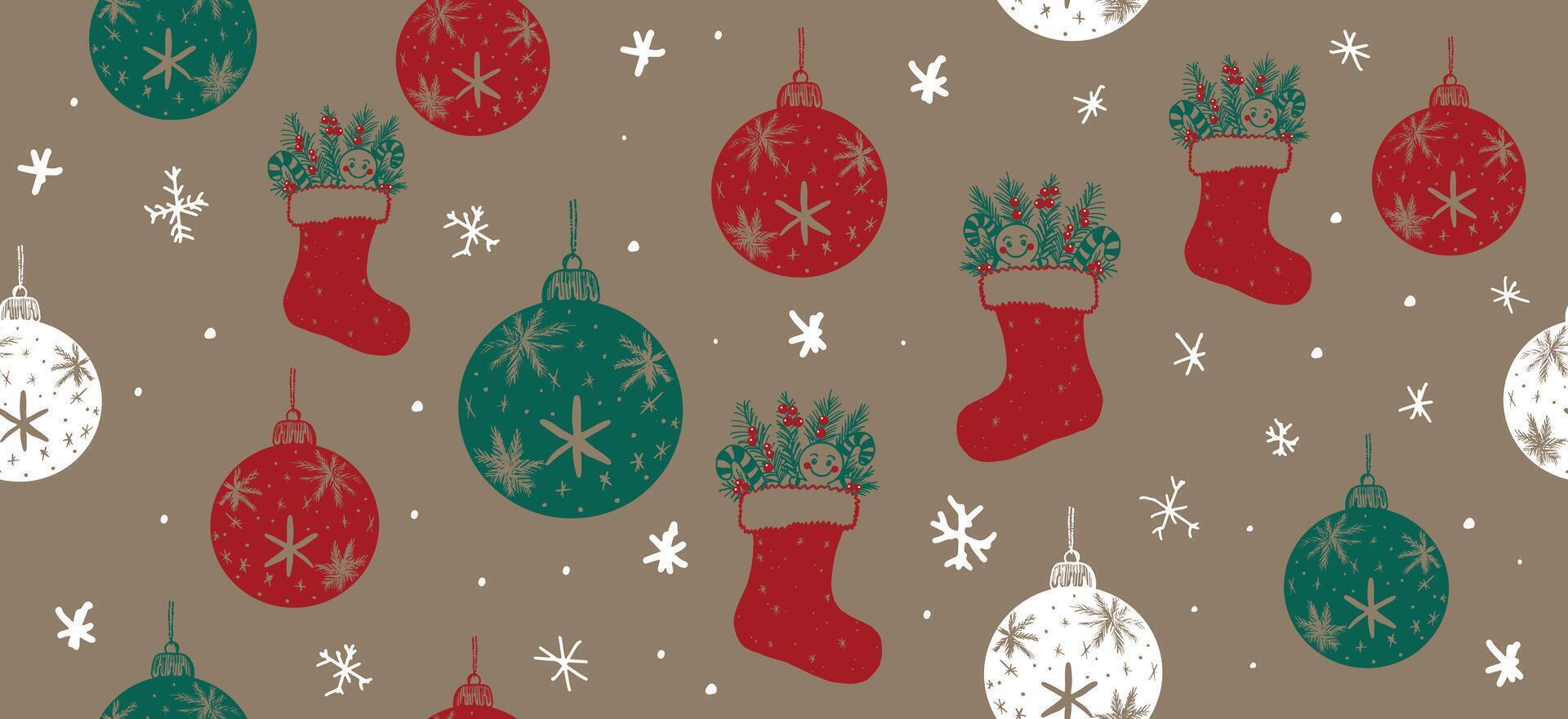 Christmas pattern on the golden background vector