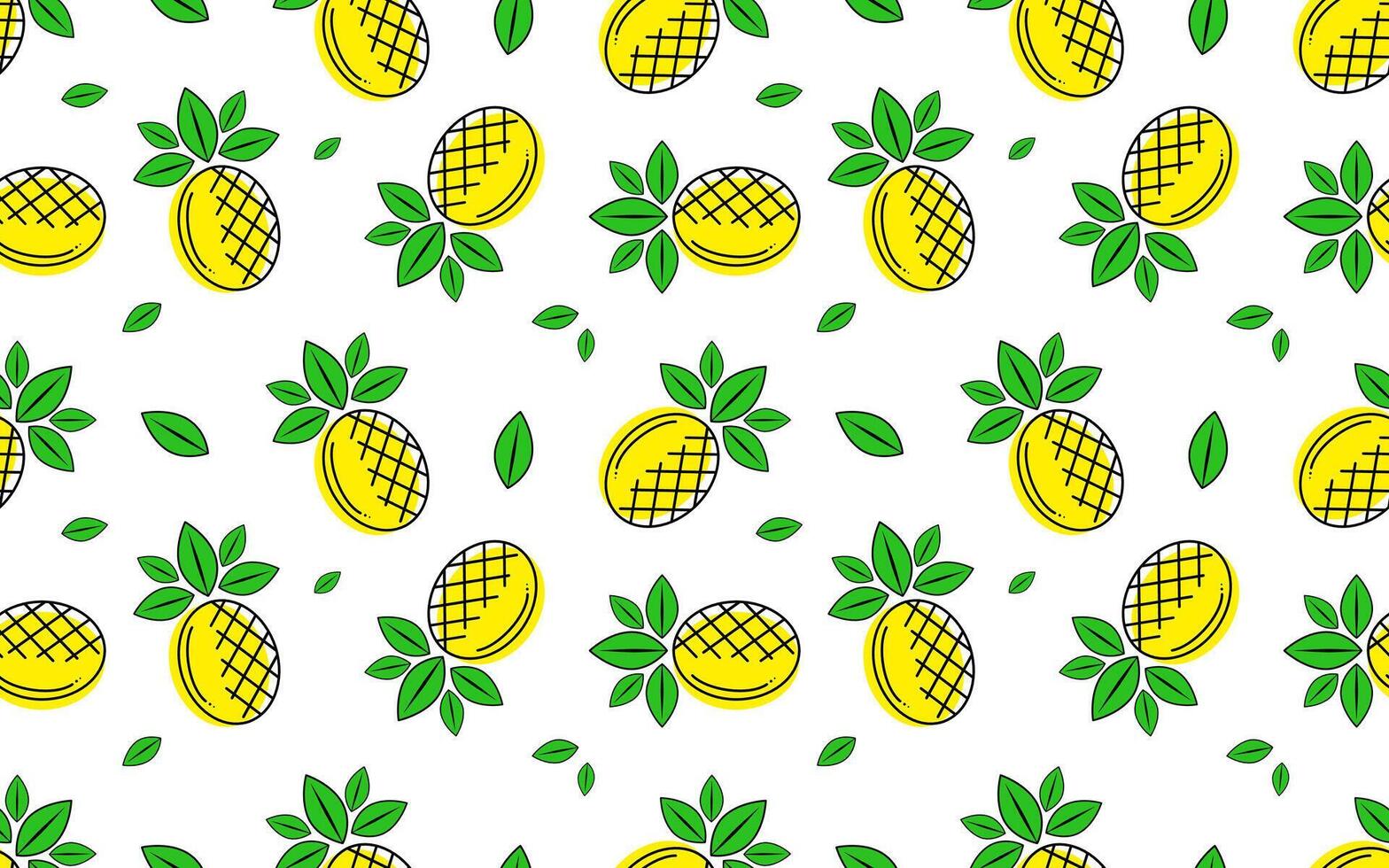 seamless pattern of pineapple fruit. Summer fruits for a healthy and natural life. vector