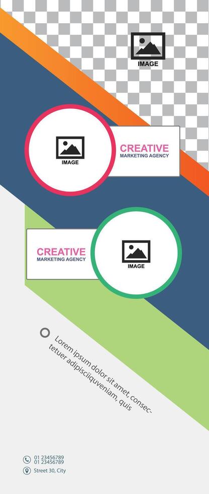 Creative roll up design with colorful bars vector