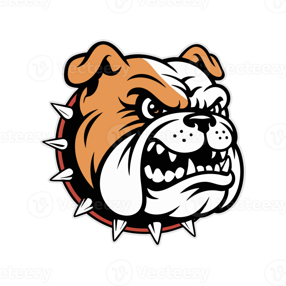 bulldog with a spiked collar. png