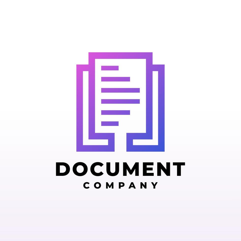 an illustration of a three documents. logo template for documents software. technology vector