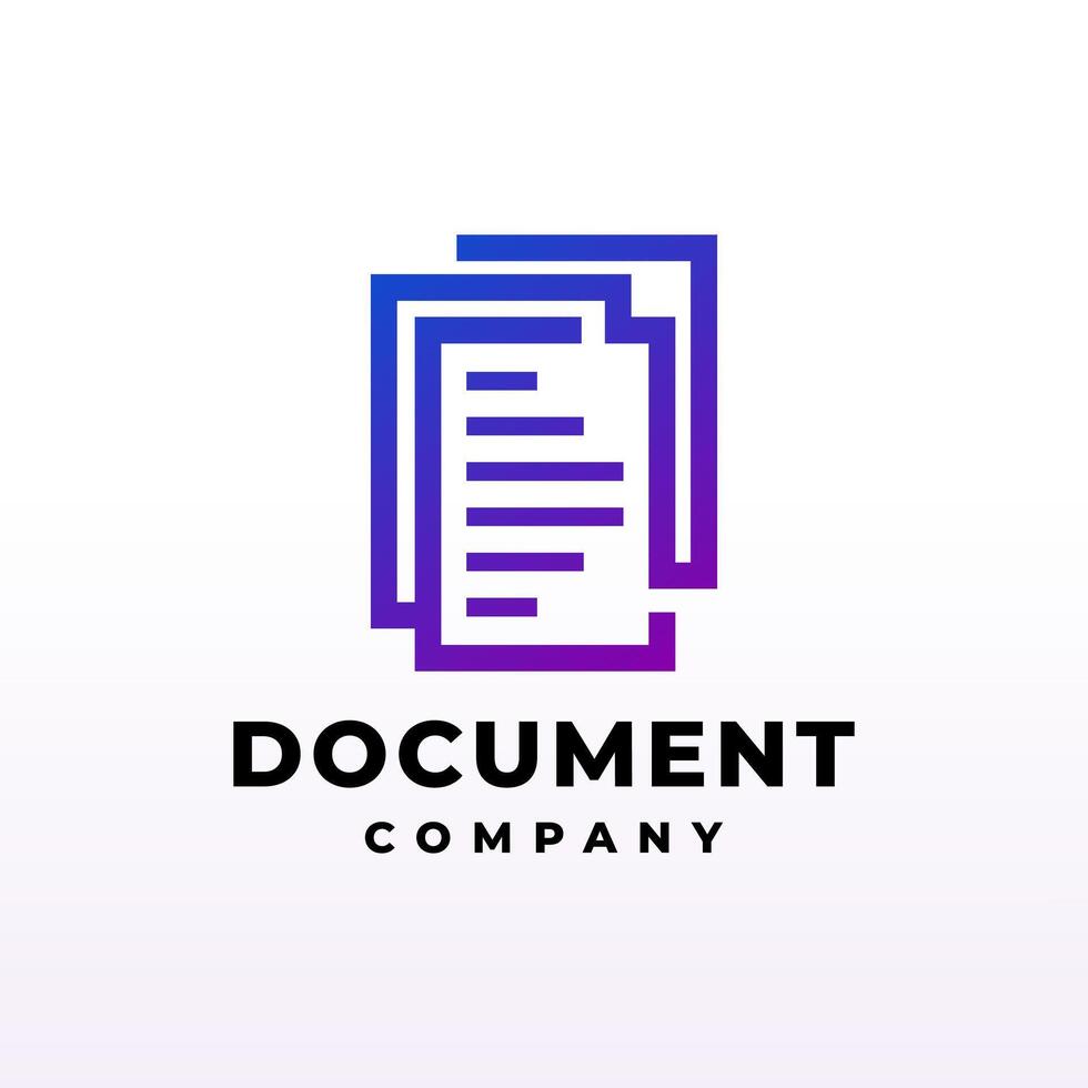 illustration of a three documents. logo template for documents software. technology logo. vector