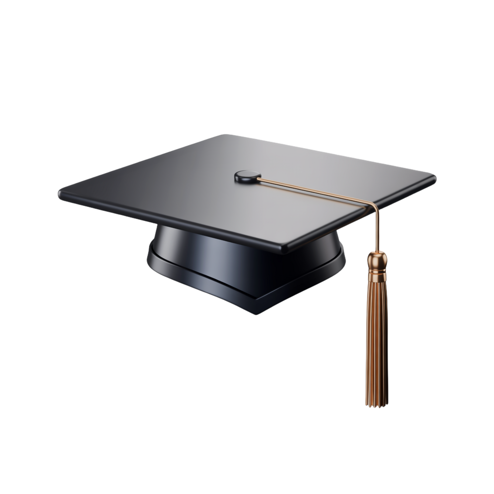 Graduation Cap Academic Mortarboard with Golden Tassel Transparent Background png