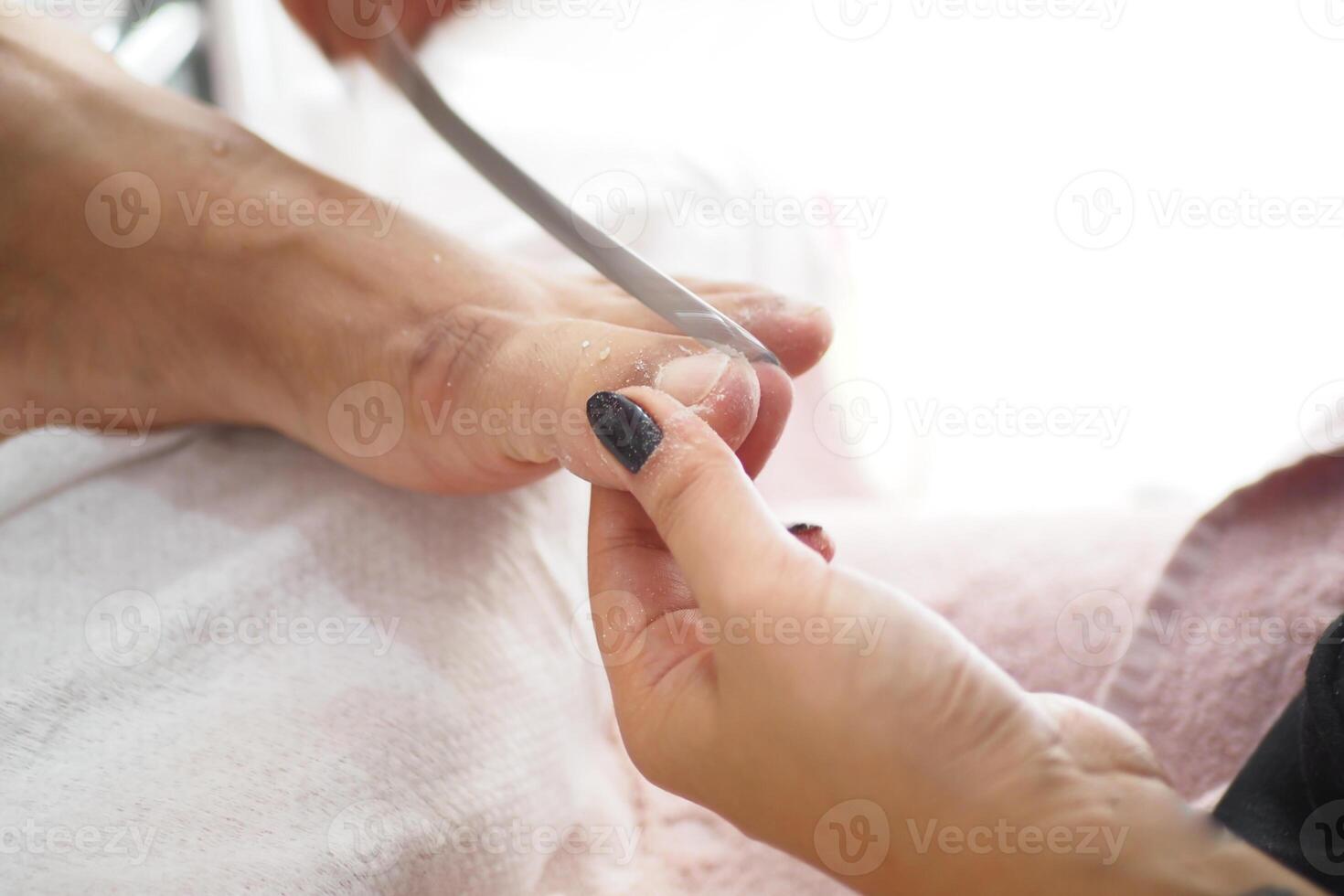 Pampering pedicure session at a beauty salon photo