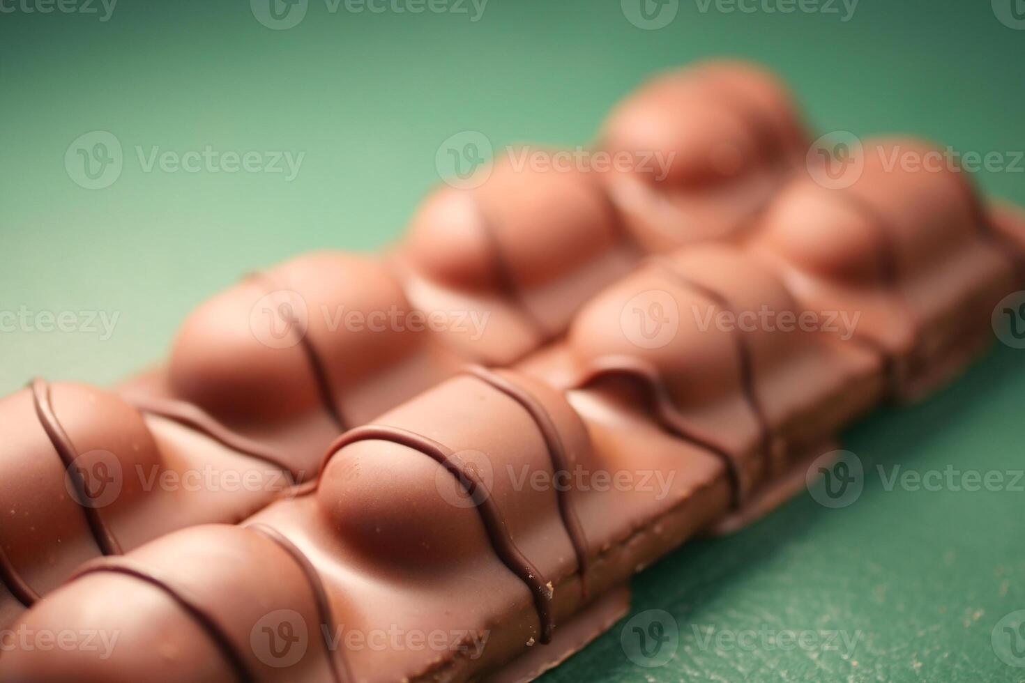 Chocolate candy bar with smooth texture and shiny finish photo