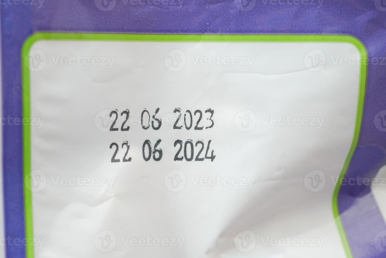 Expiration dates printed on packaging in 2023 and 2024 photo