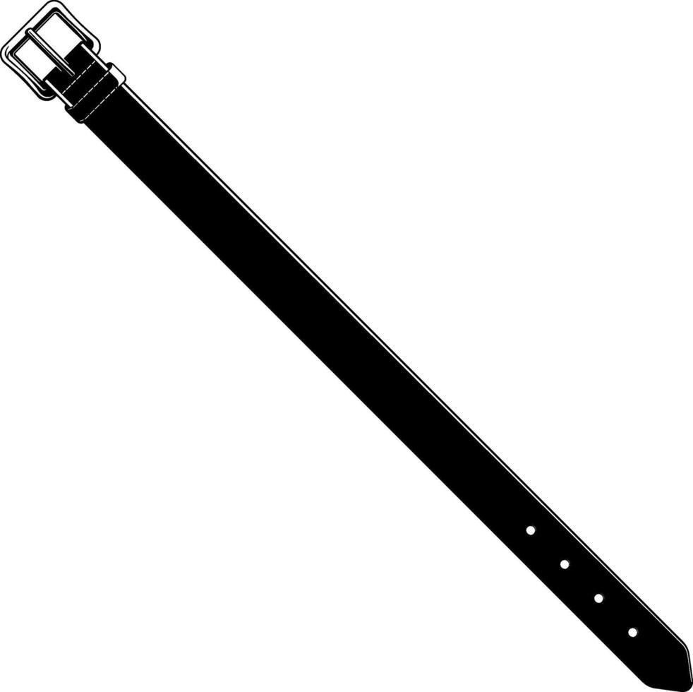 black silhouette of a classic belt with a buckle. Minimalist style, isolated on transparent background. Perfect for fashion, clothing, accessory design concepts. vector