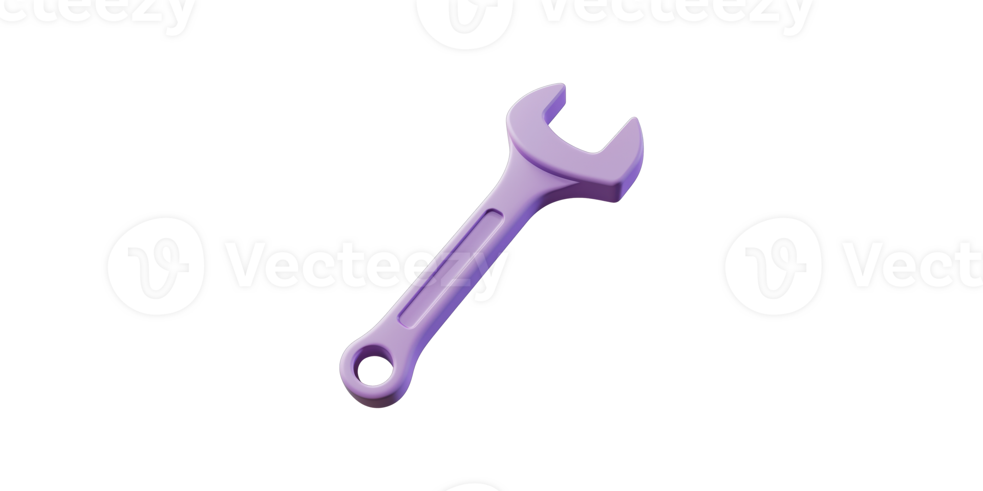 Purple wrench tool isolated on transparent background png