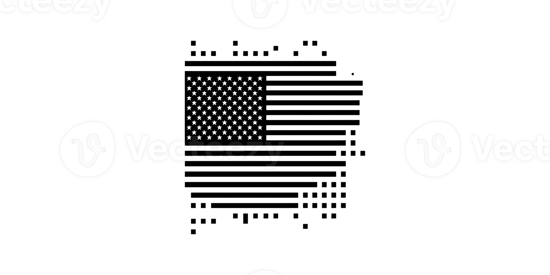 Digital representation of the american flag in binary isolated on transparent background png
