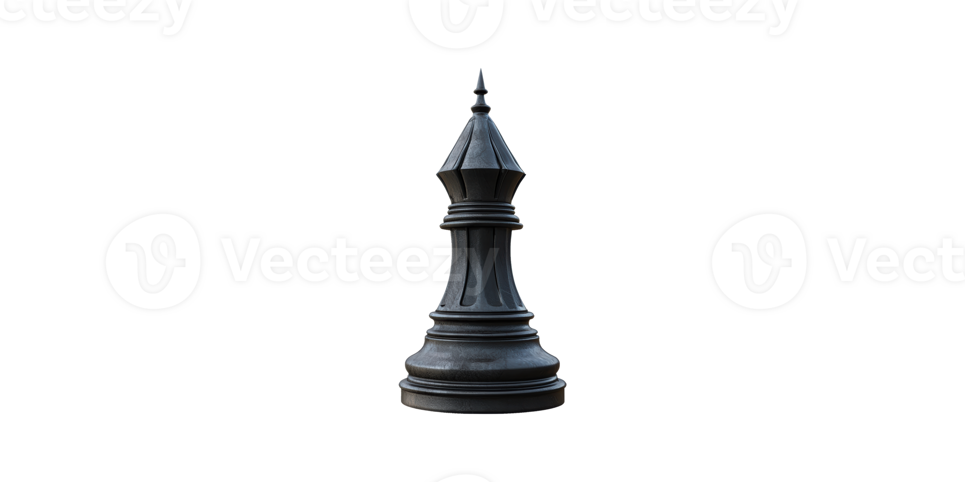 Black chess bishop piece isolated on transparent background png