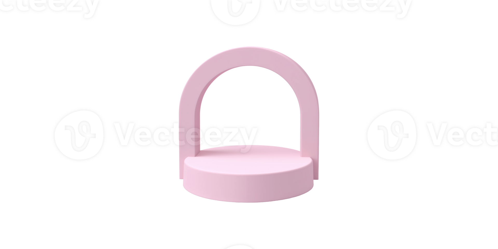 Pink semi-circular shelf isolated on transparent background png
