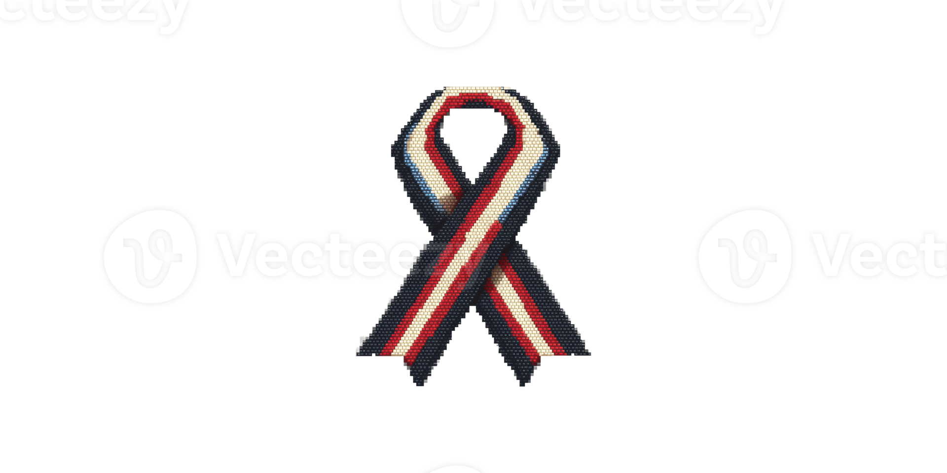 Red white and blue awareness ribbon isolated on transparent background png