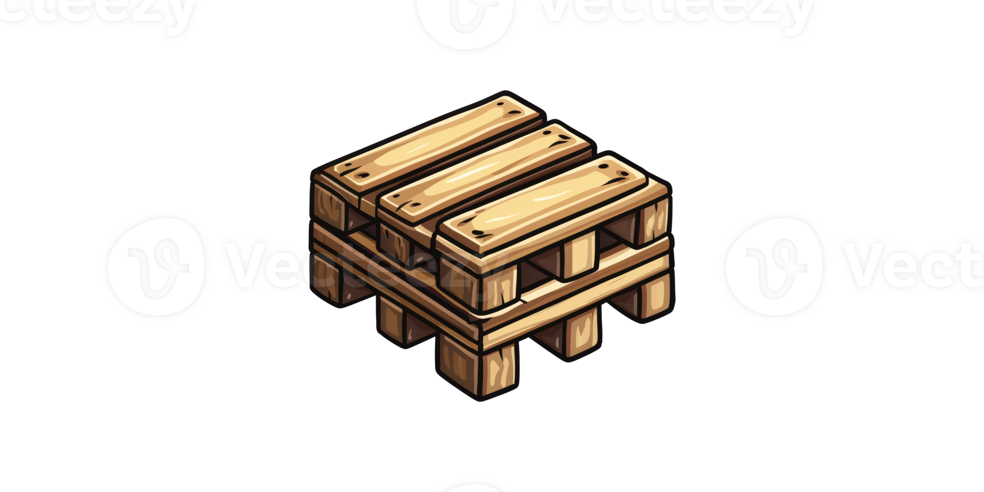 Wooden pallet isolated on transparent background png