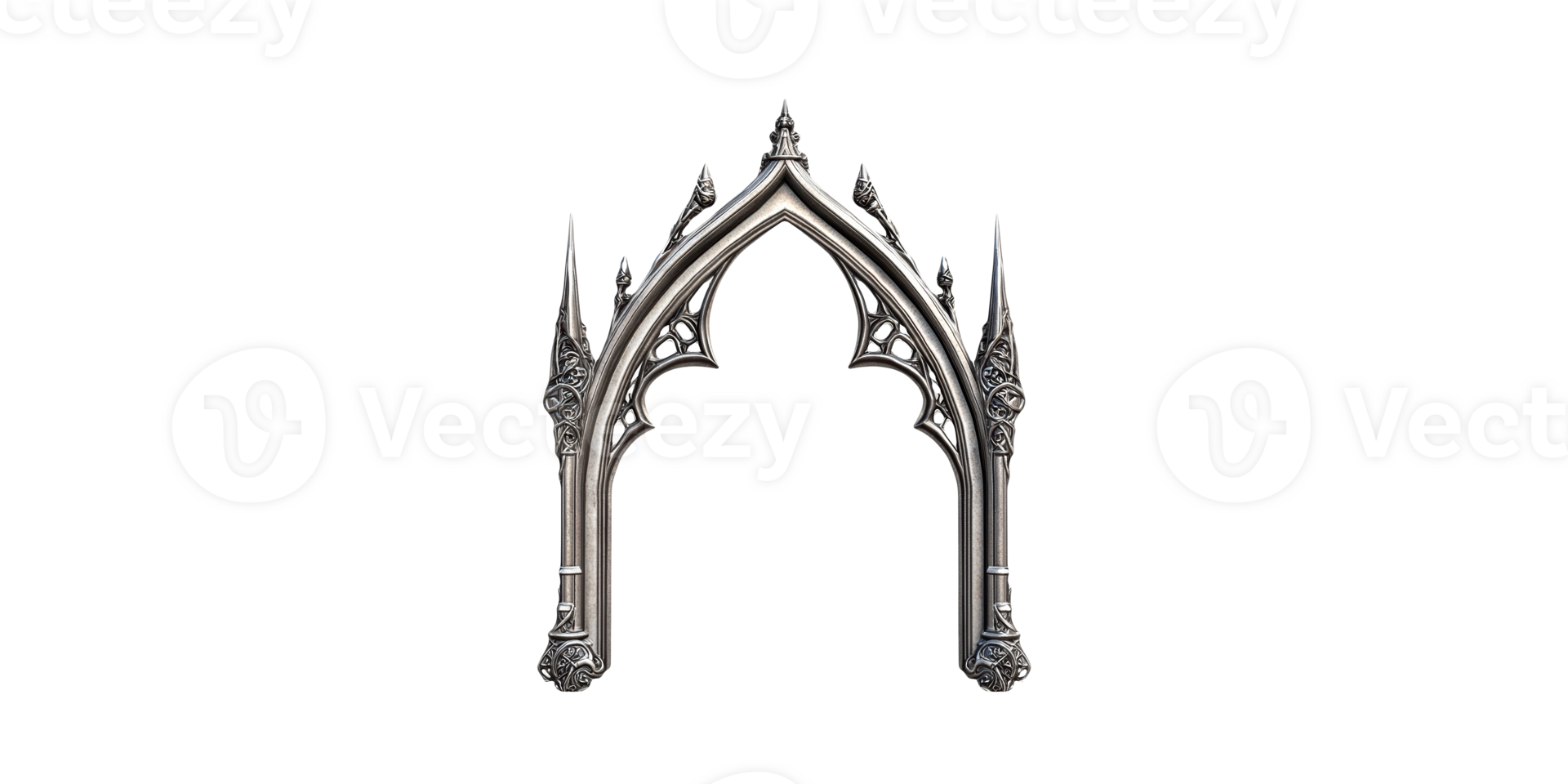 Gothic arch with ornate details isolated on transparent background png