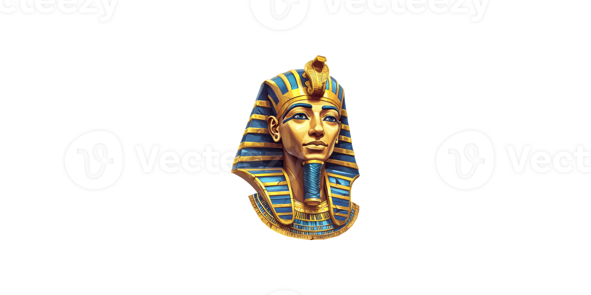 Pharaoh golden mask isolated on transparent background png