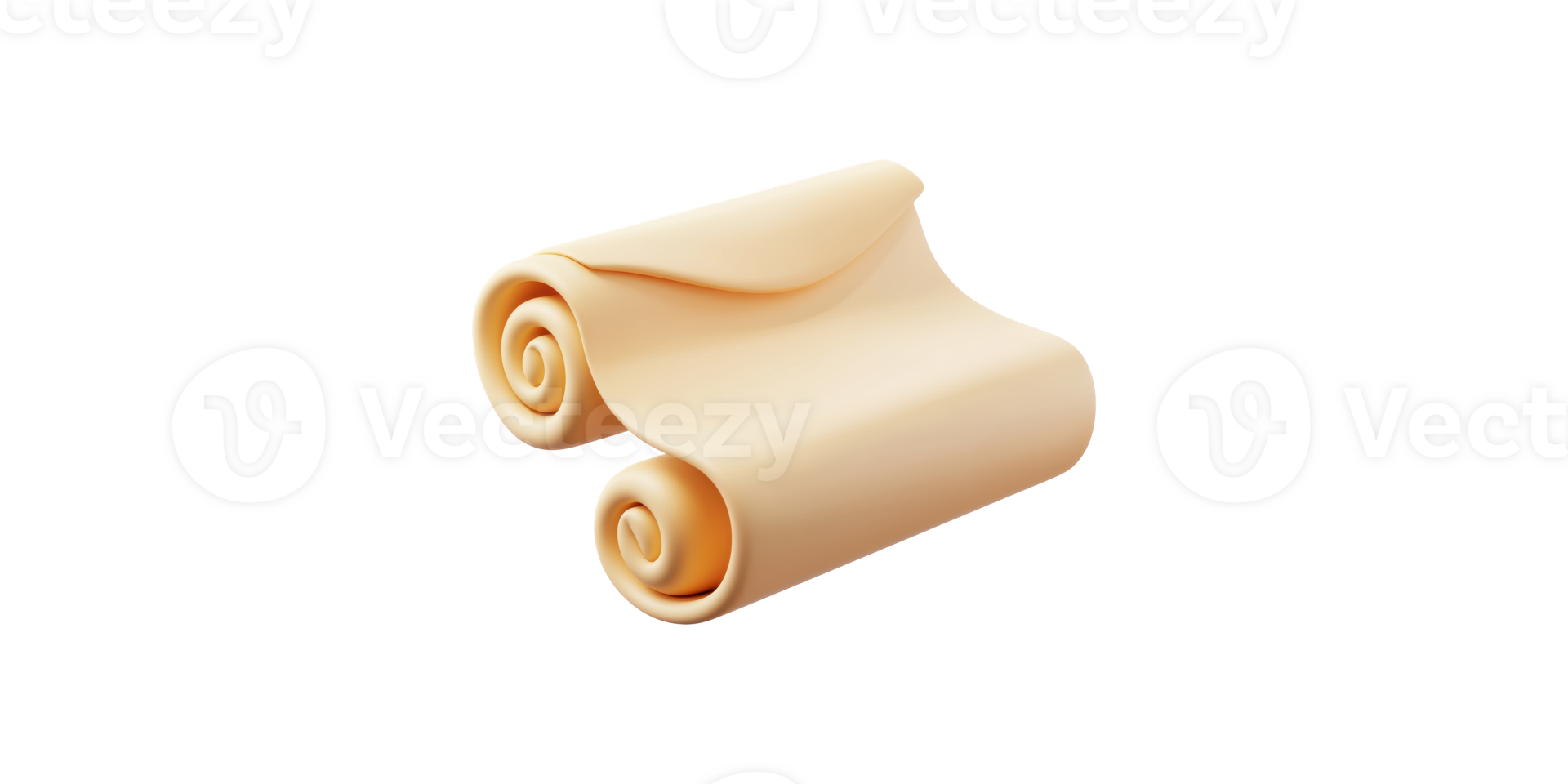 Rolled-up sheet of laminated dough isolated on transparent background png