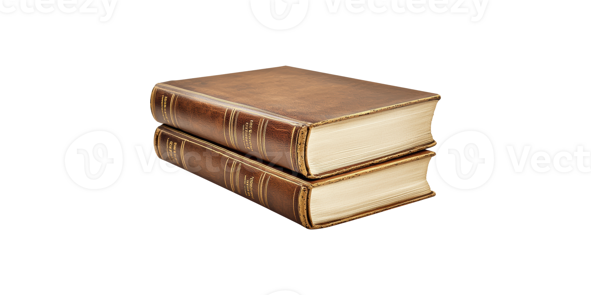Stack of two antique books isolated on transparent background png