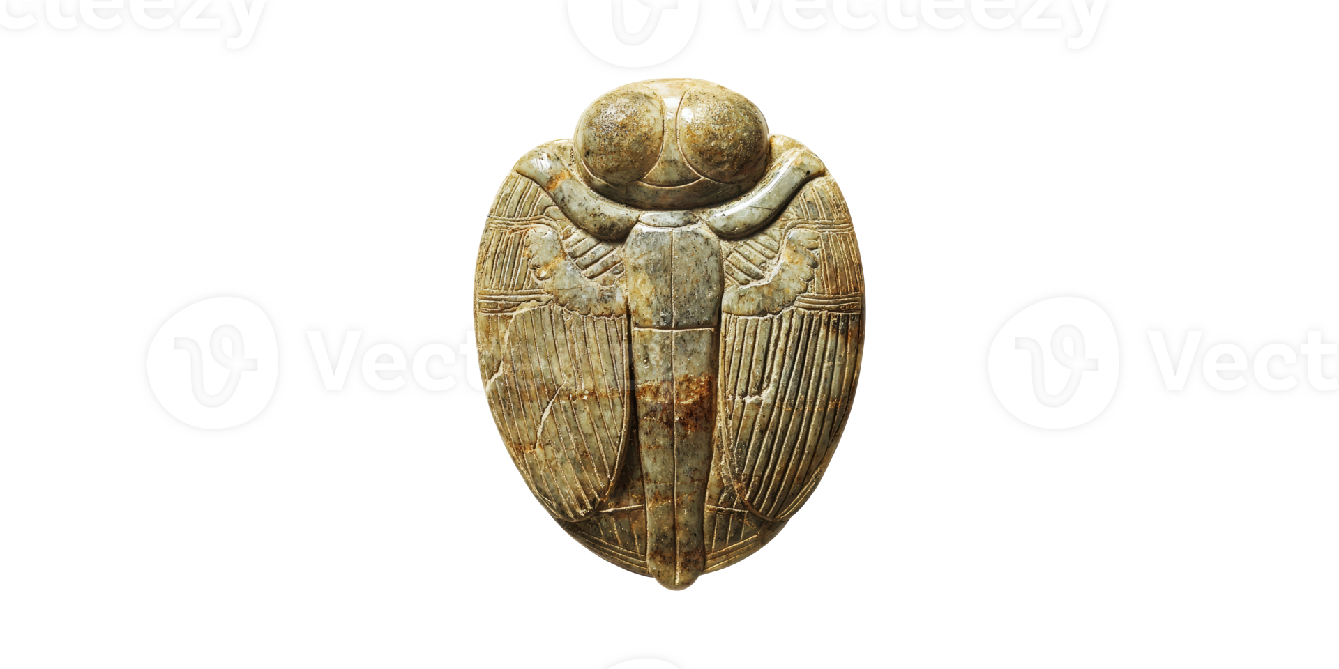 Ancient egyptian scarab amulet isolated on transparent background png