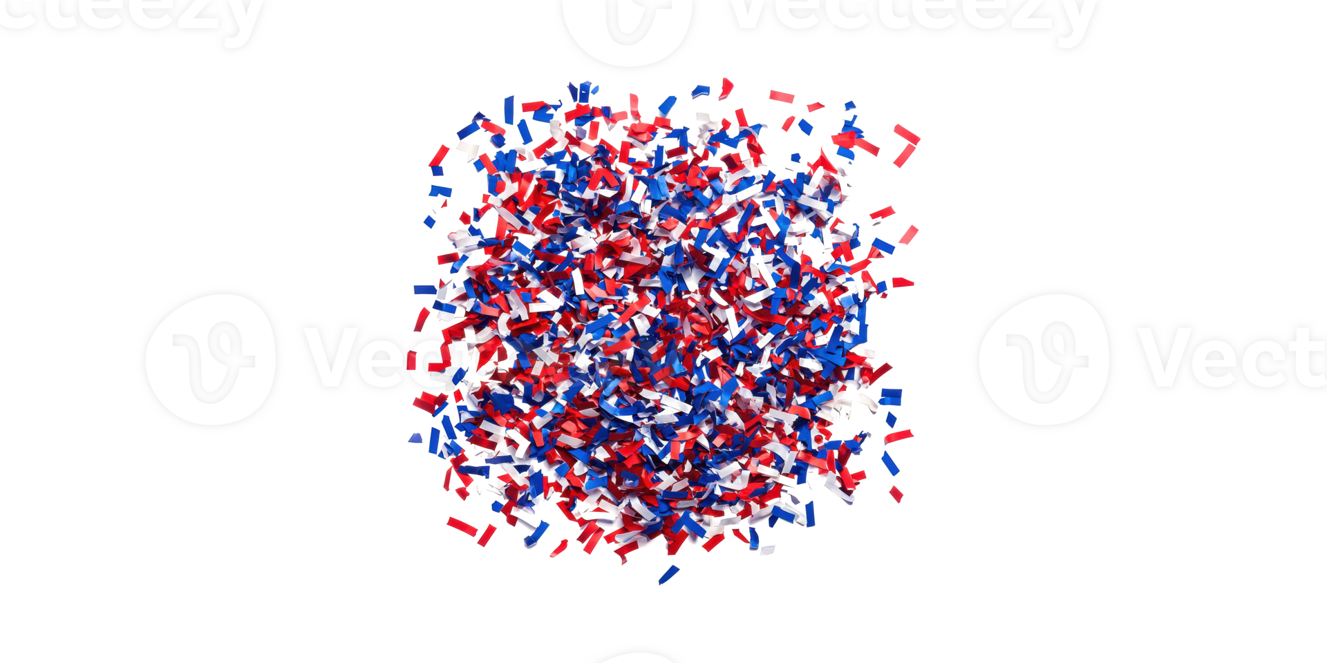 Colorful red blue white confetti isolated on transparent background png