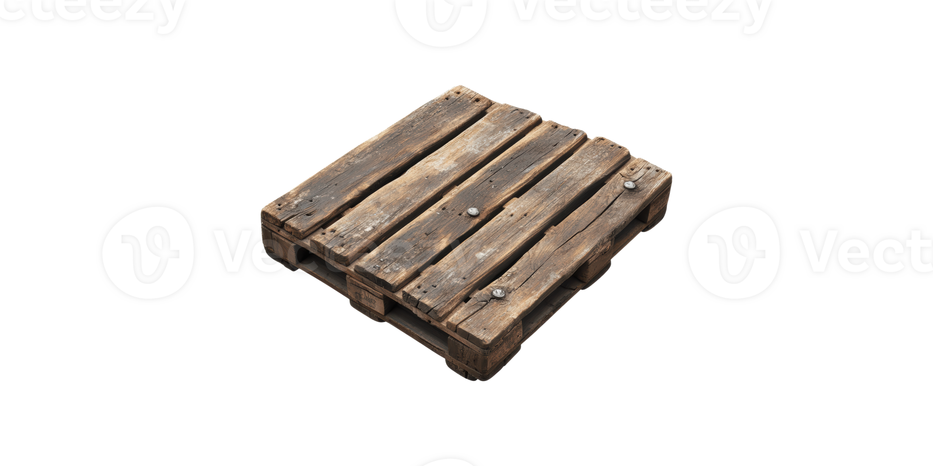 Weathered wooden pallet isolated on transparent background png