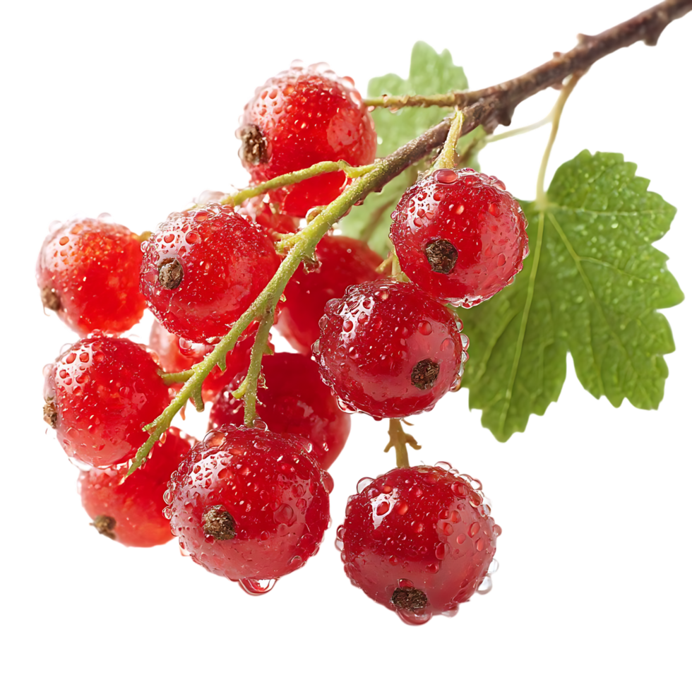 Fresh Red Currants on the Branch with Dew Drops png