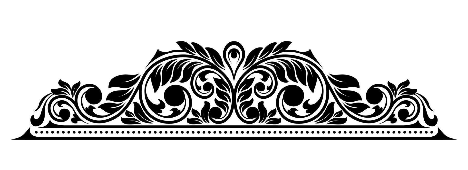 Classic style frame design with exquisite engraving and luxury floral. vector