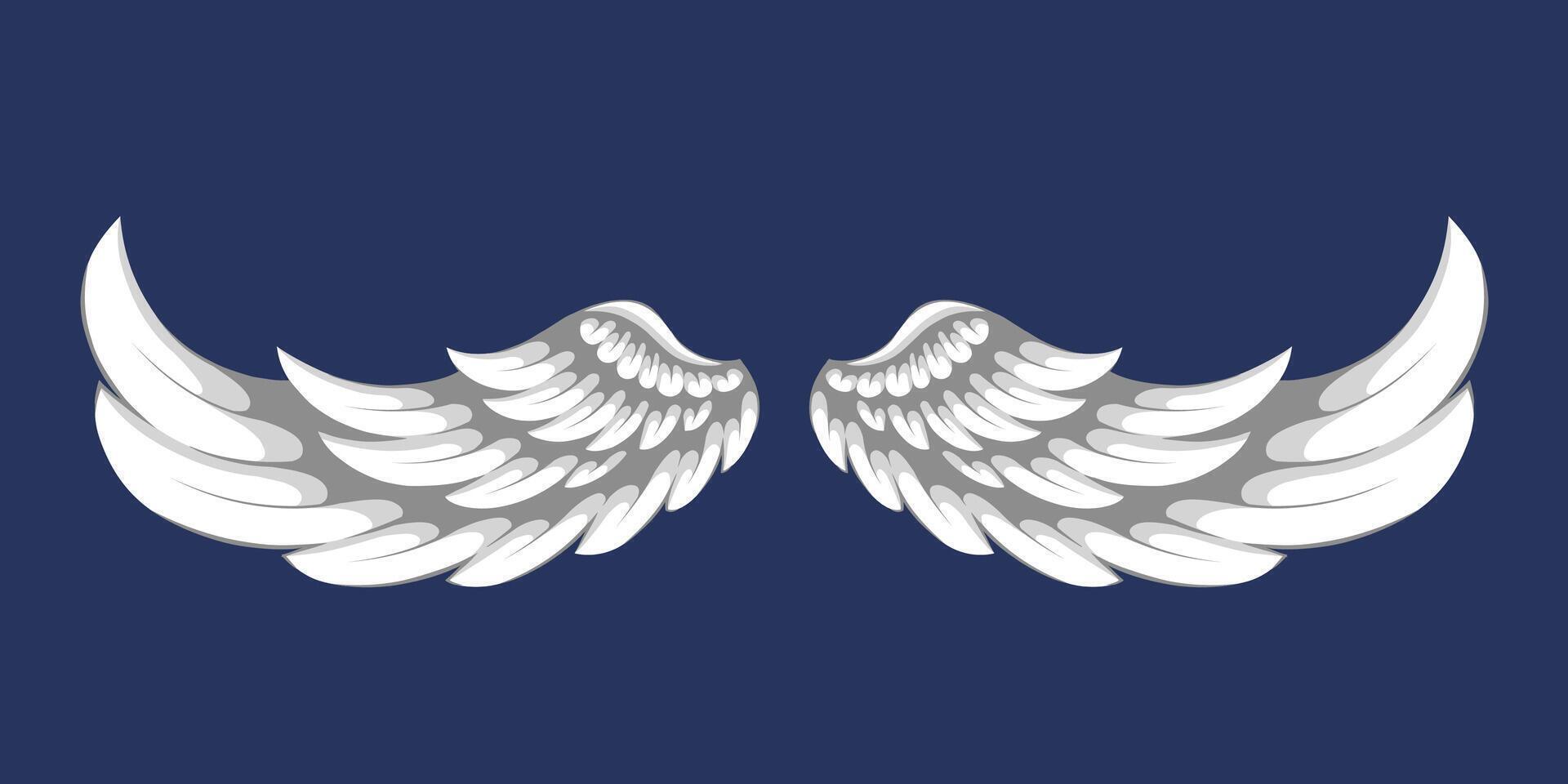 Vintage cartoon tribal angel wings vector