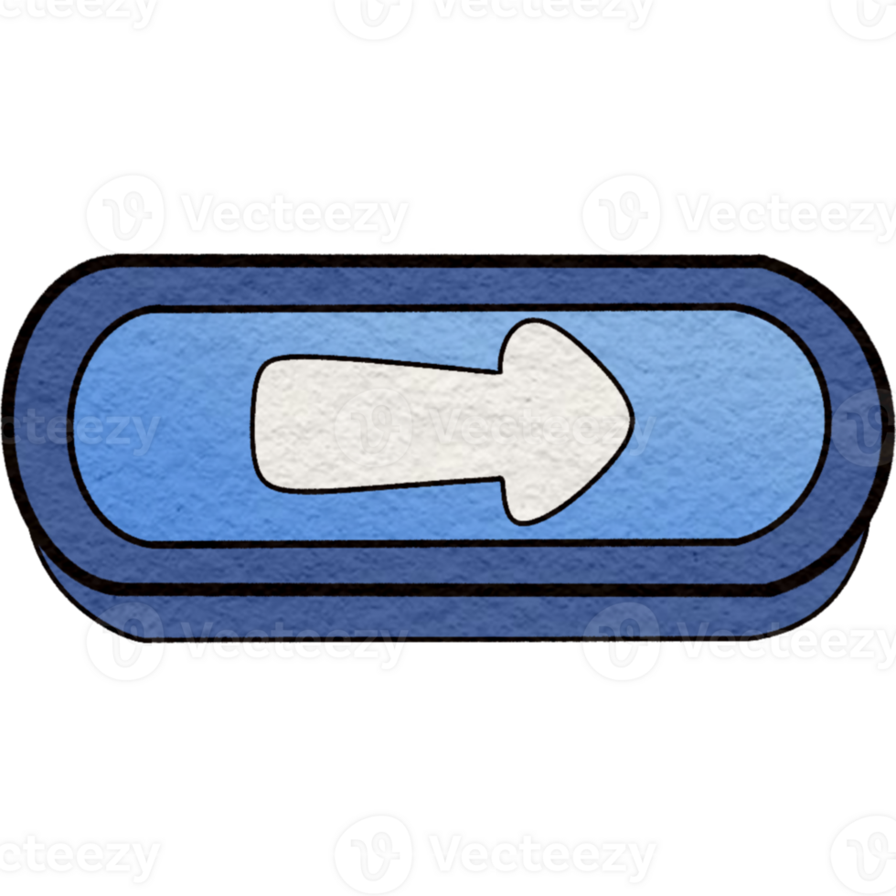 a blue button with an arrow pointing to the left png